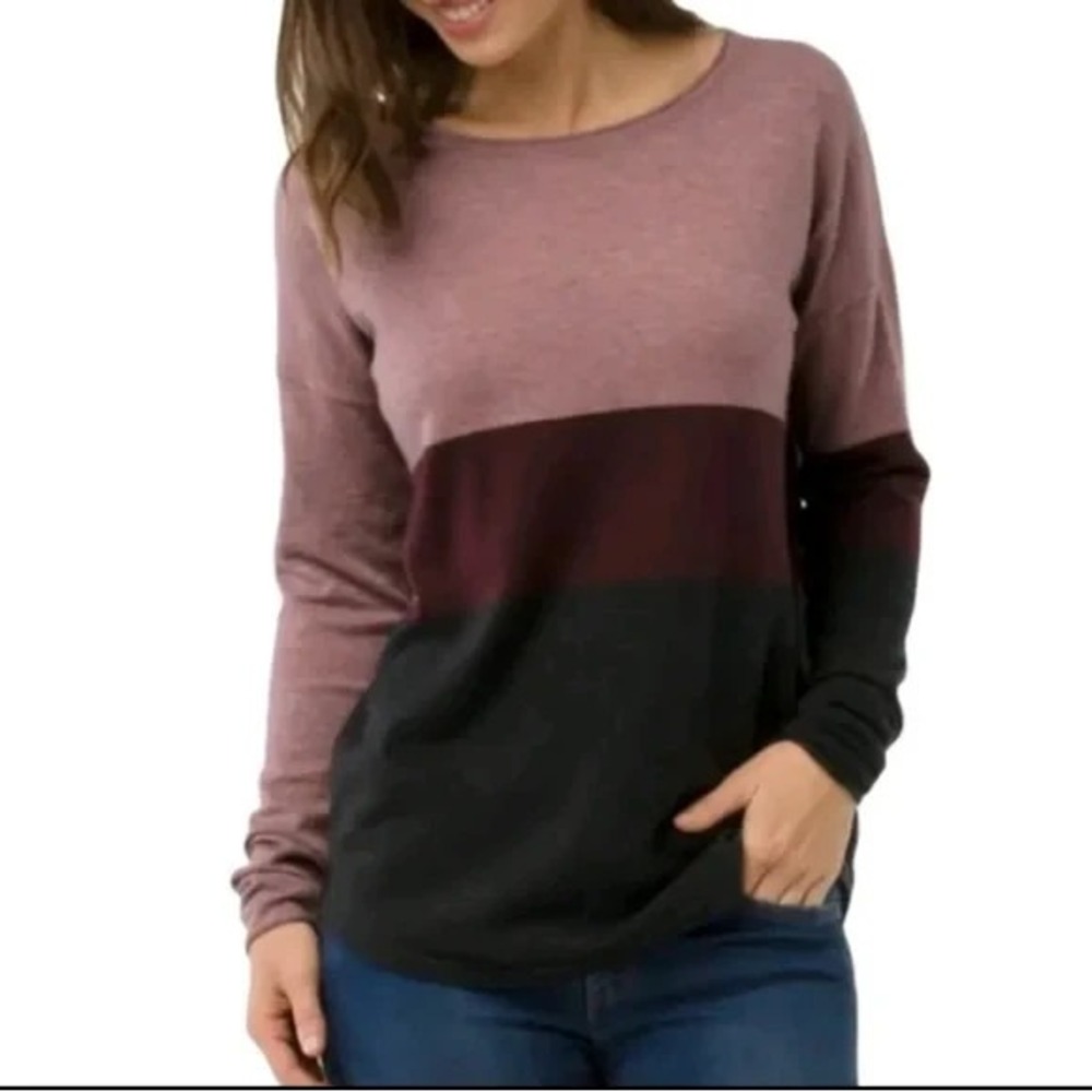 SmartWool Shadow Pine Crew Sweater Wool Blend Pullover In Nostalgia Rose Size XS